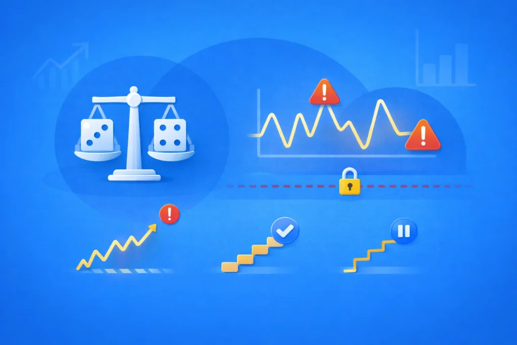 Betting systems and bankroll swings — martingale-style progressions increase risk without changing odds